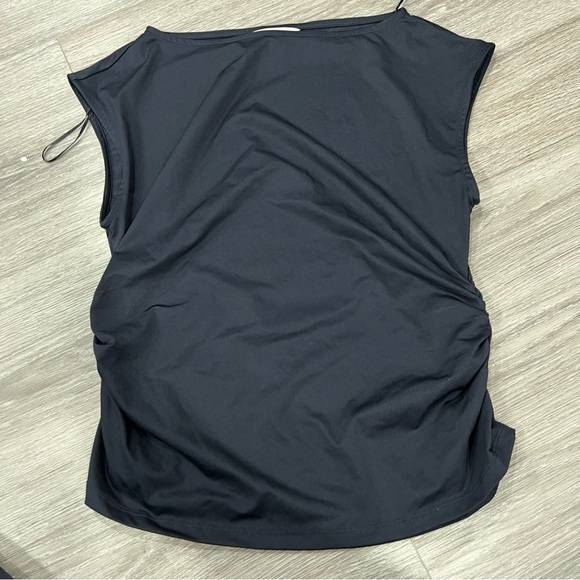 H&M Black Sleeveless Women's Top Large Gathered - Picture 1 of 5